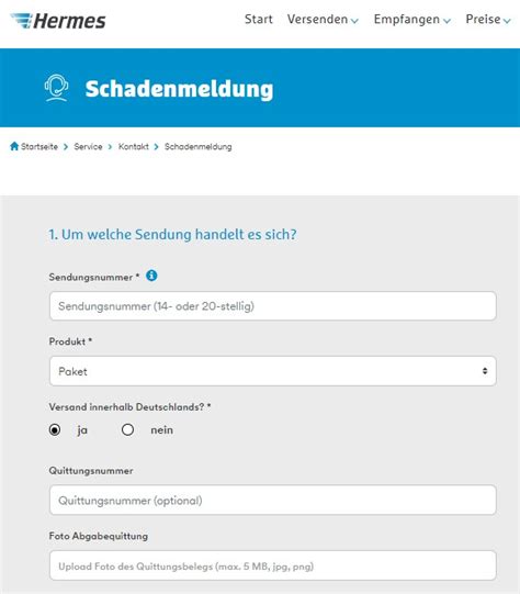 hermes schadenmeldung formular|hermes beschädigt online.